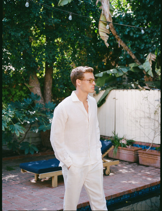 Linen Cutaway Collar Shirt