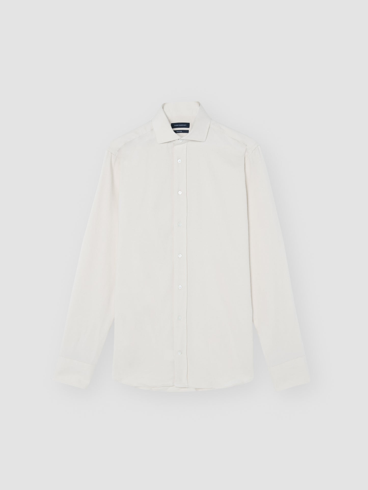 Flannel Cutaway Collar Shirt Oat Unfolded Product Image