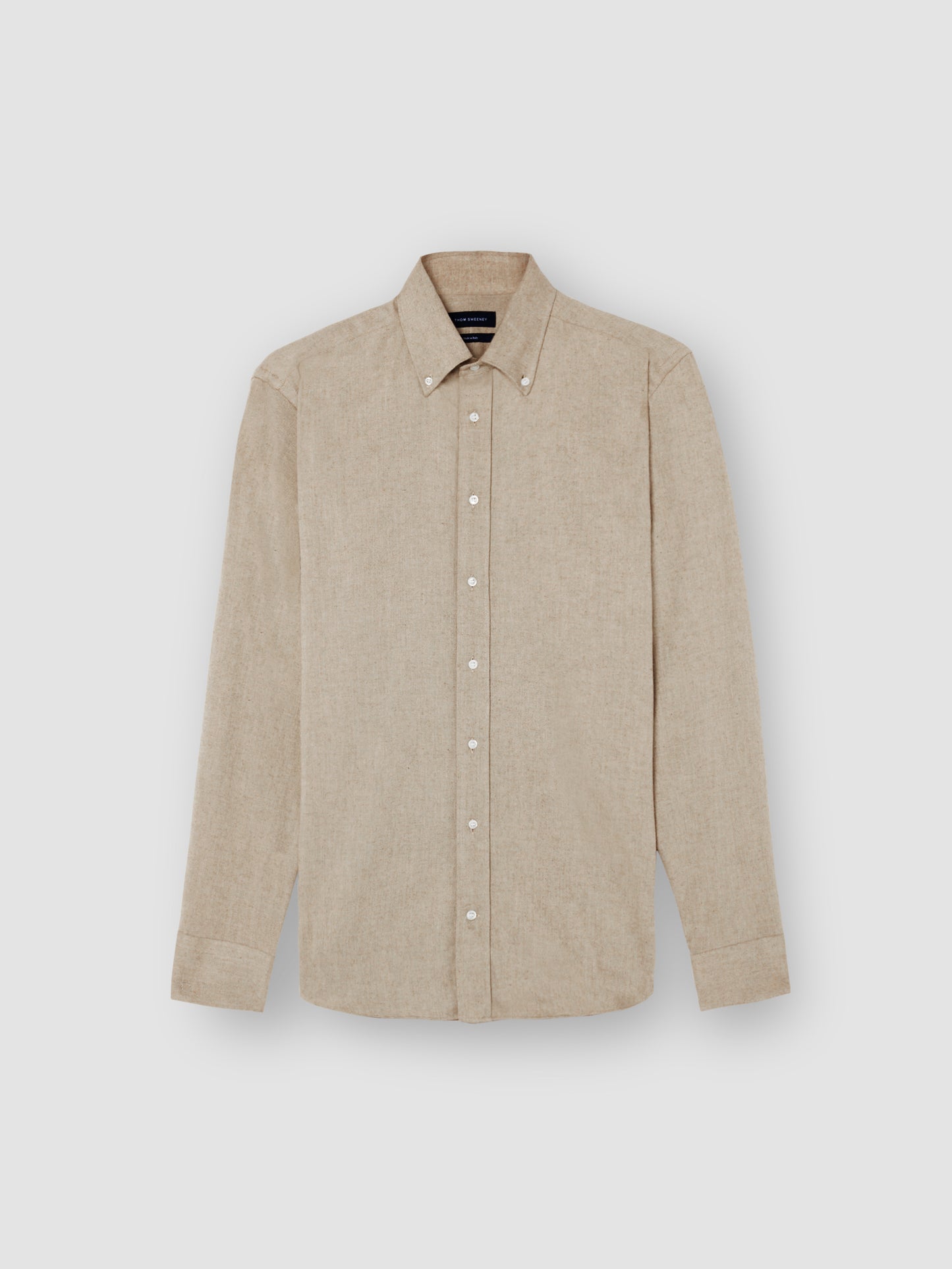 Flannel Button Down Collar Shirt Mid Brown Product Image
