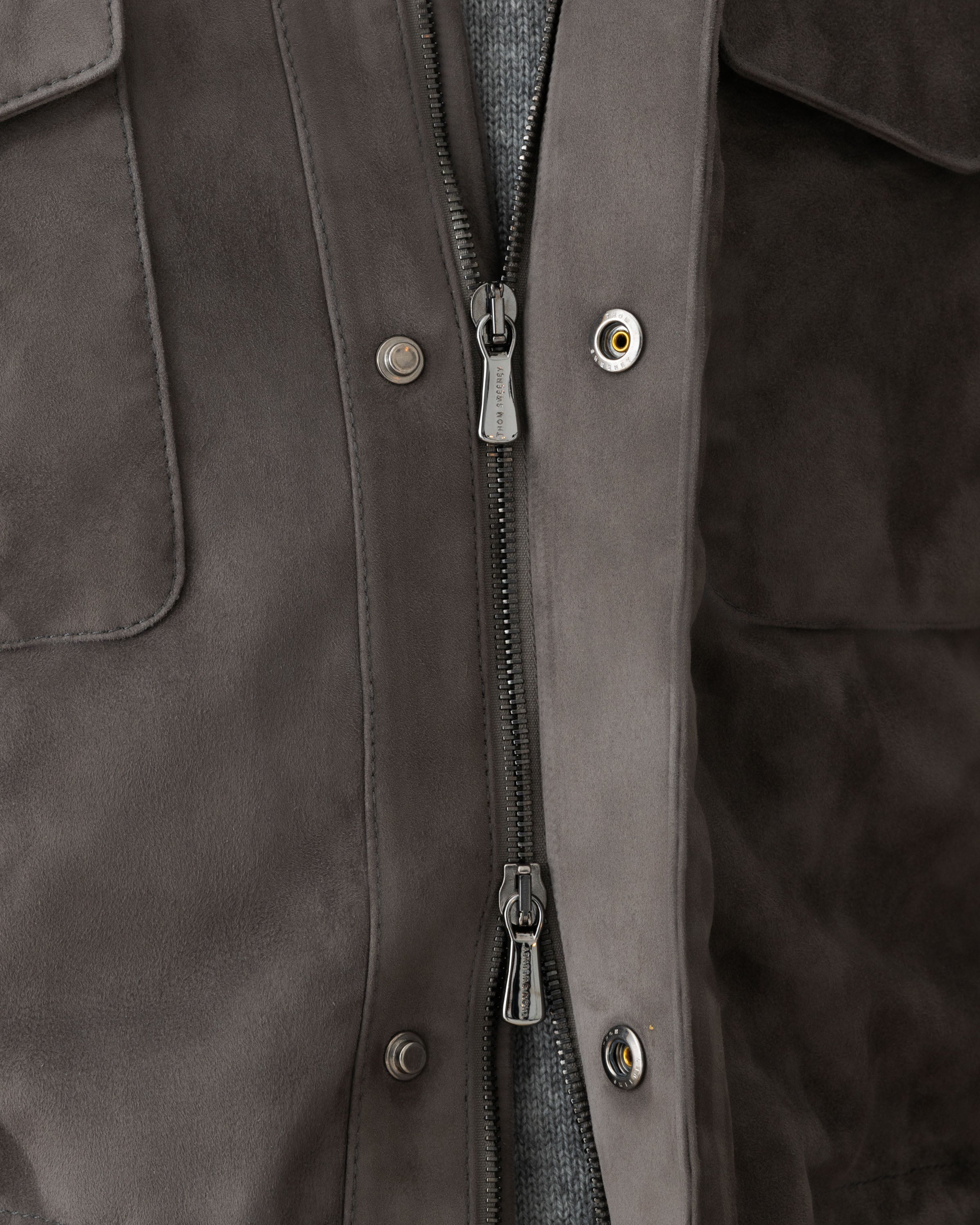 Suede Field Jacket Brown Model Zip Image