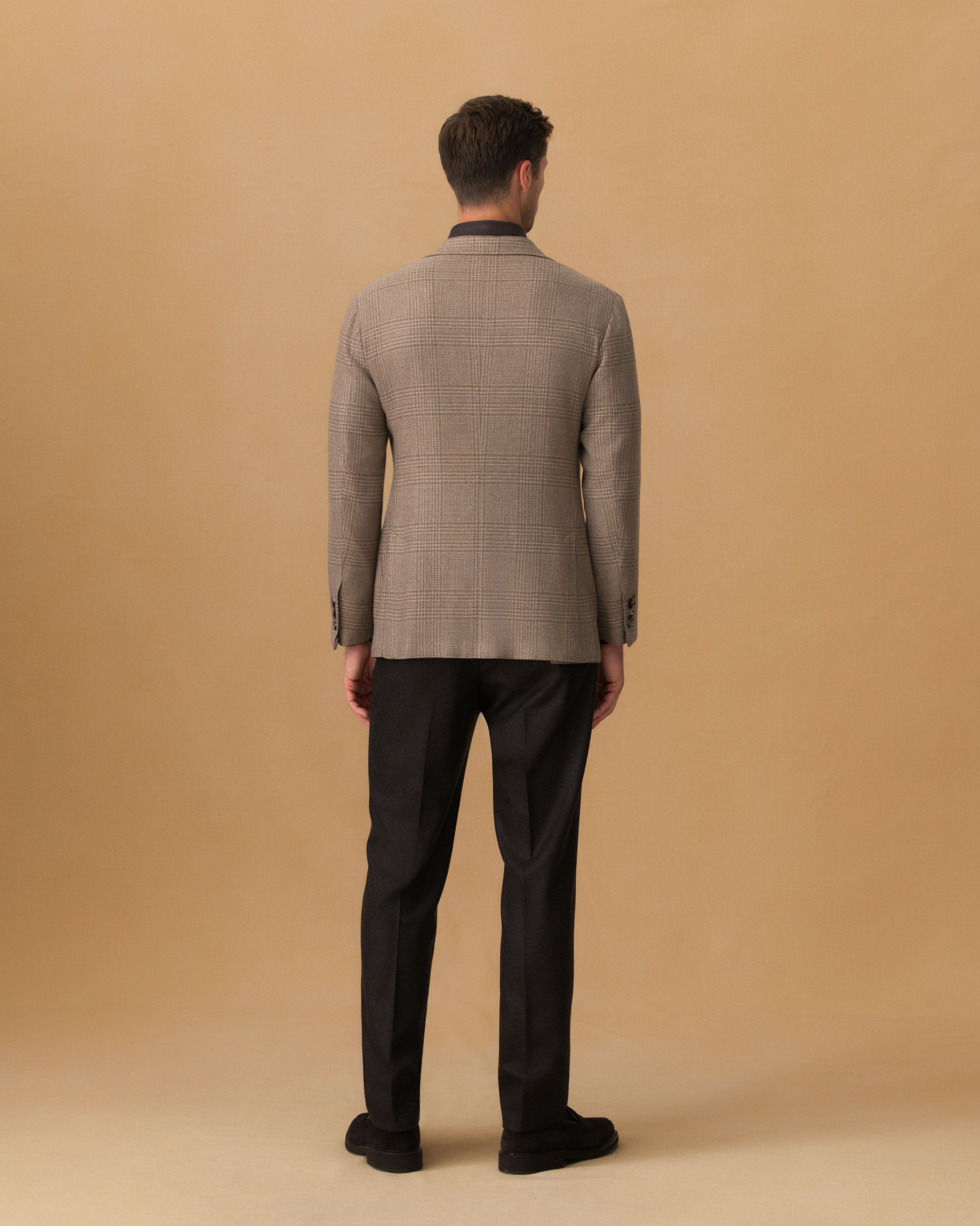 Cashmere Unstructured Single Breasted Jacket Oat Back Model Image