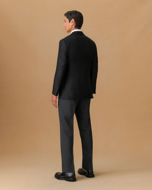 Cashmere Single Breasted Jacket Black Back Model Image