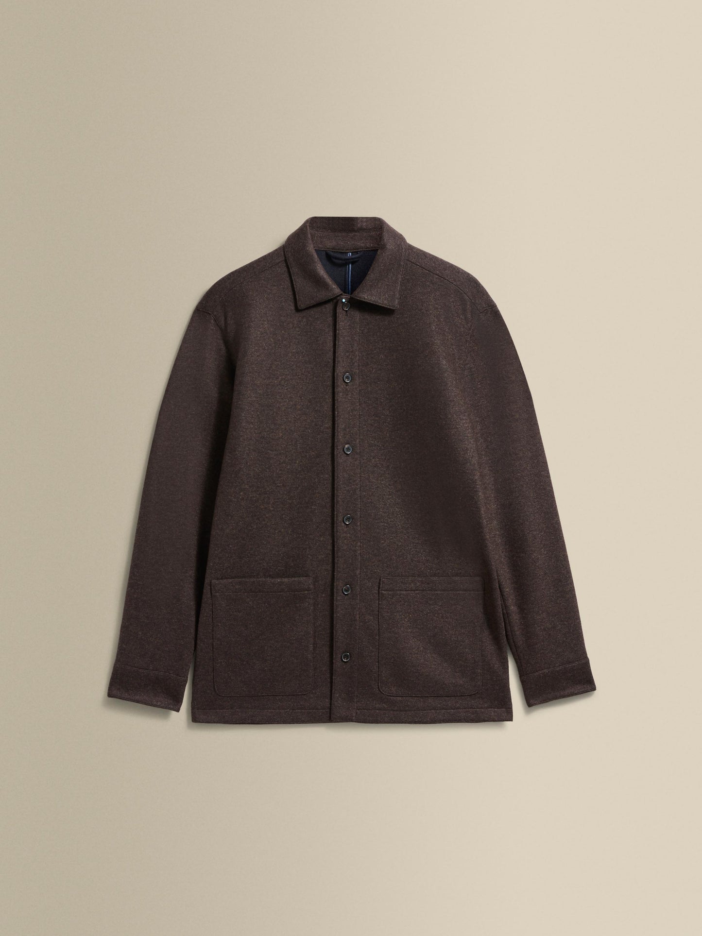Cashmere Button Through Overshirt Dark Brown Product Image
