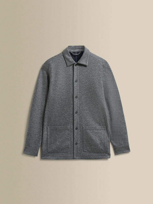 Cashmere Button Through Overshirt Grey Product Image