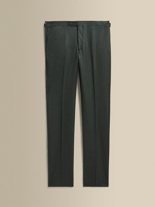 Virgin Wool Double Breasted Peak Lapel Suit Charcoal Green Trousers Product Image