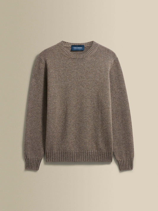 Cashmere Crew Neck Sweater Mid Brown Product Image