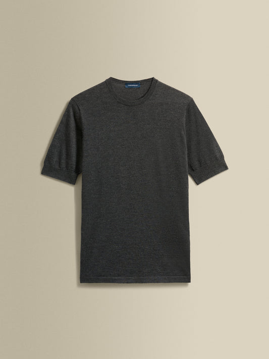 Cashmere Silk Extrafine T-Shirt Charcoal Product Image