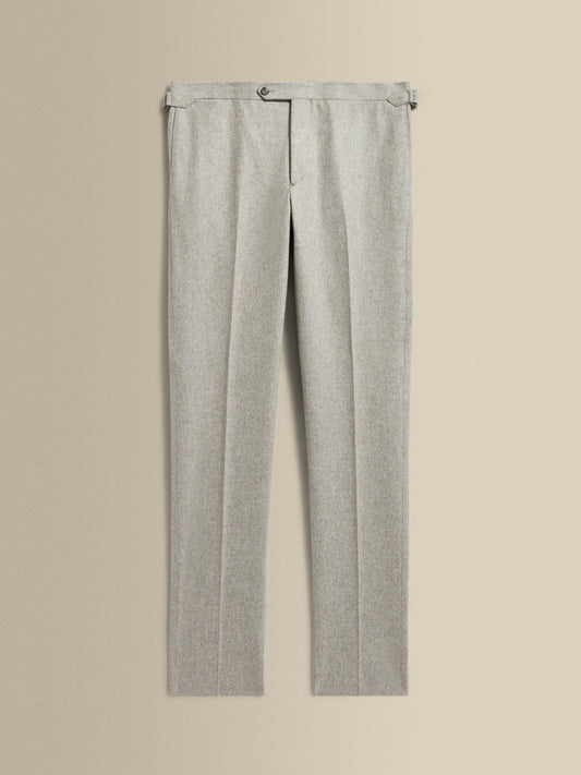 Virgin Wool Flat Front Tailored Trousers Mid Grey Product Image