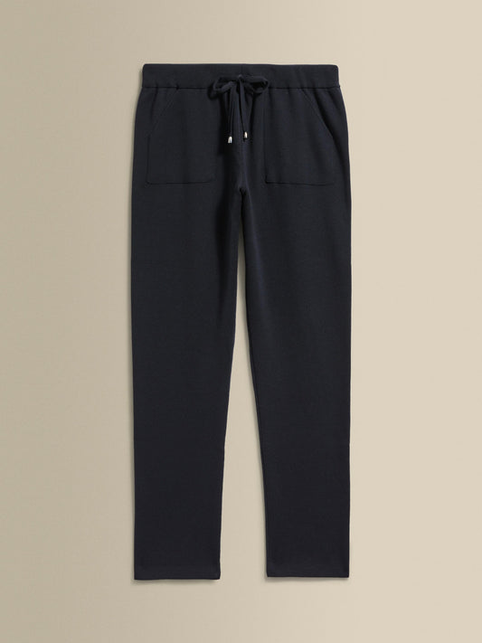 Virgin Wool Knit Track Pant Navy Product Image