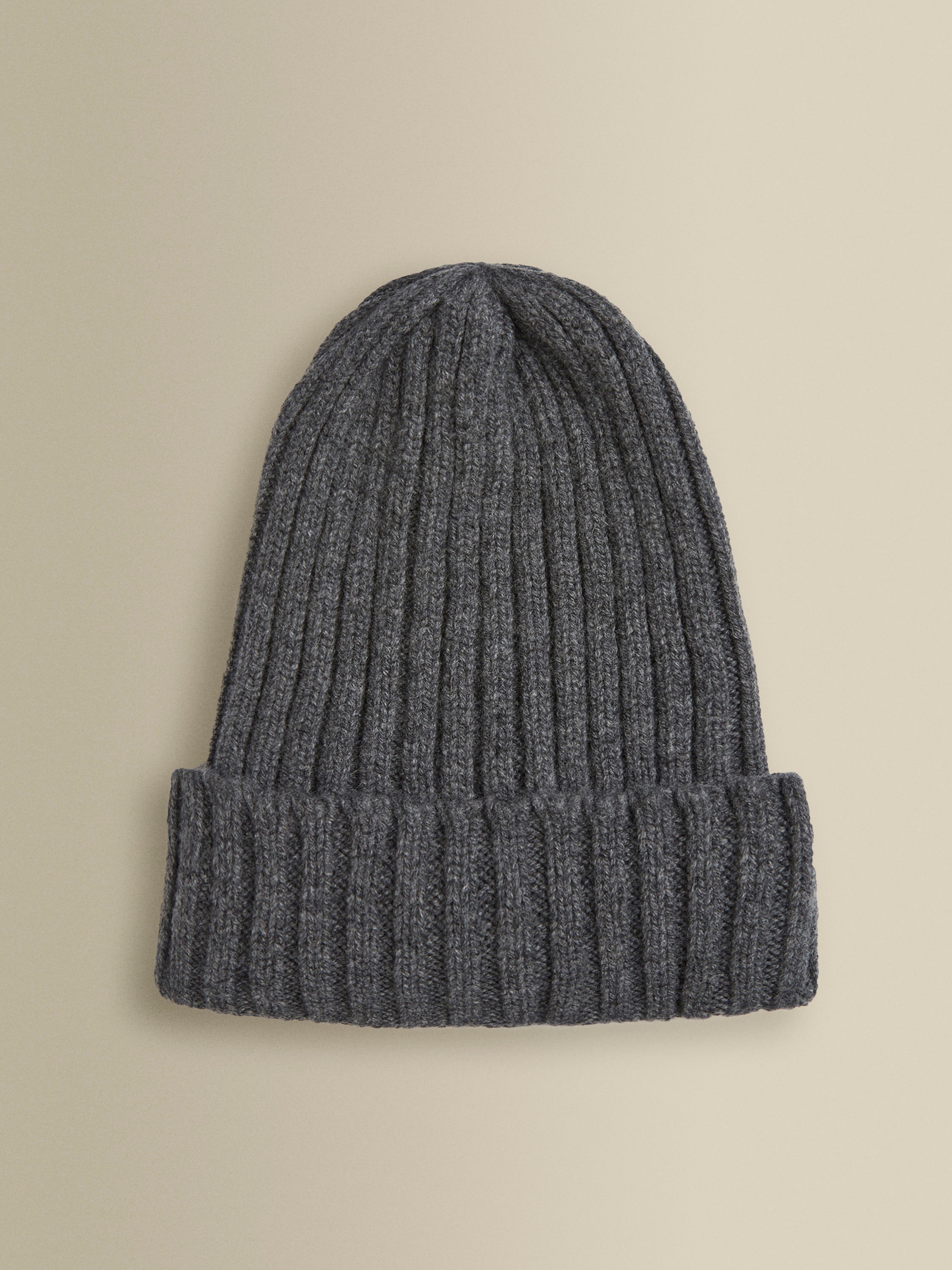 Cashmere Beanie Hat Charcoal Main