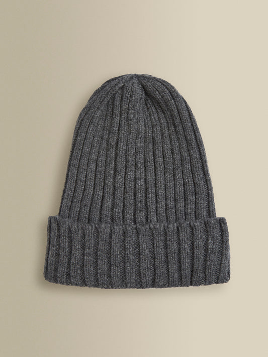 Cashmere Beanie Hat Charcoal Main