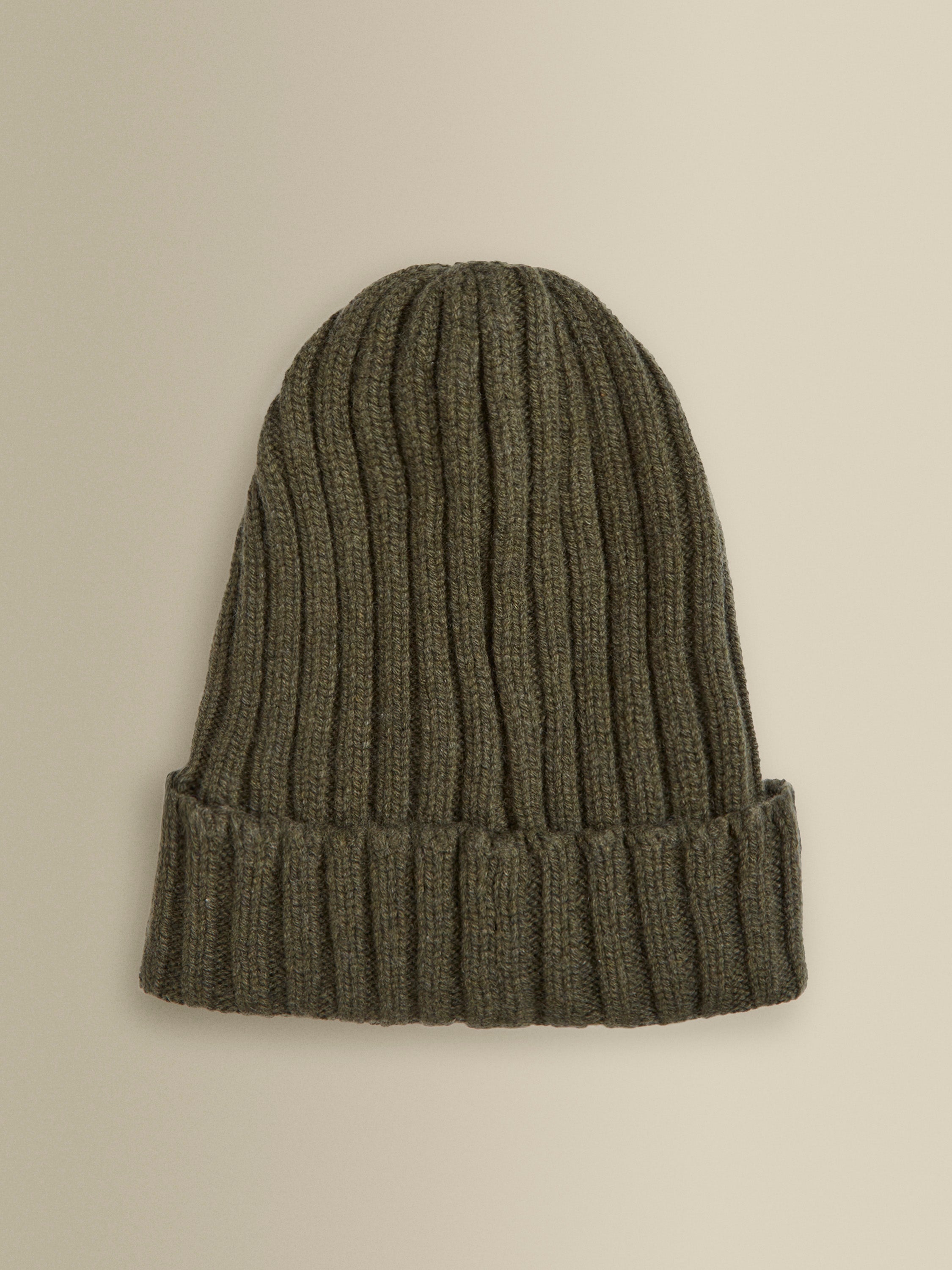 Cashmere Beanie Hat Moss Green Main