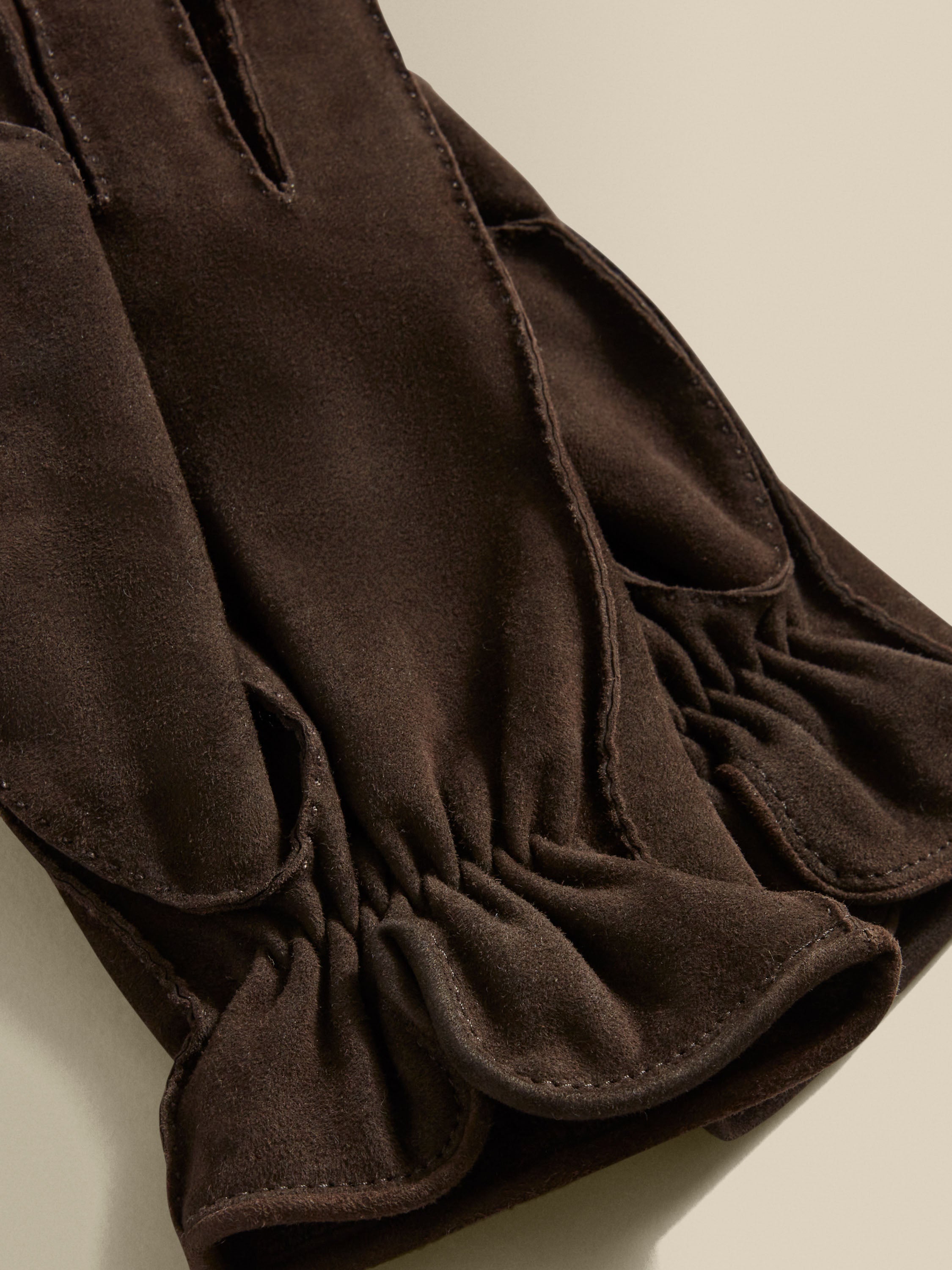 Suede Cashmere Lined Gloves Brown Product Image