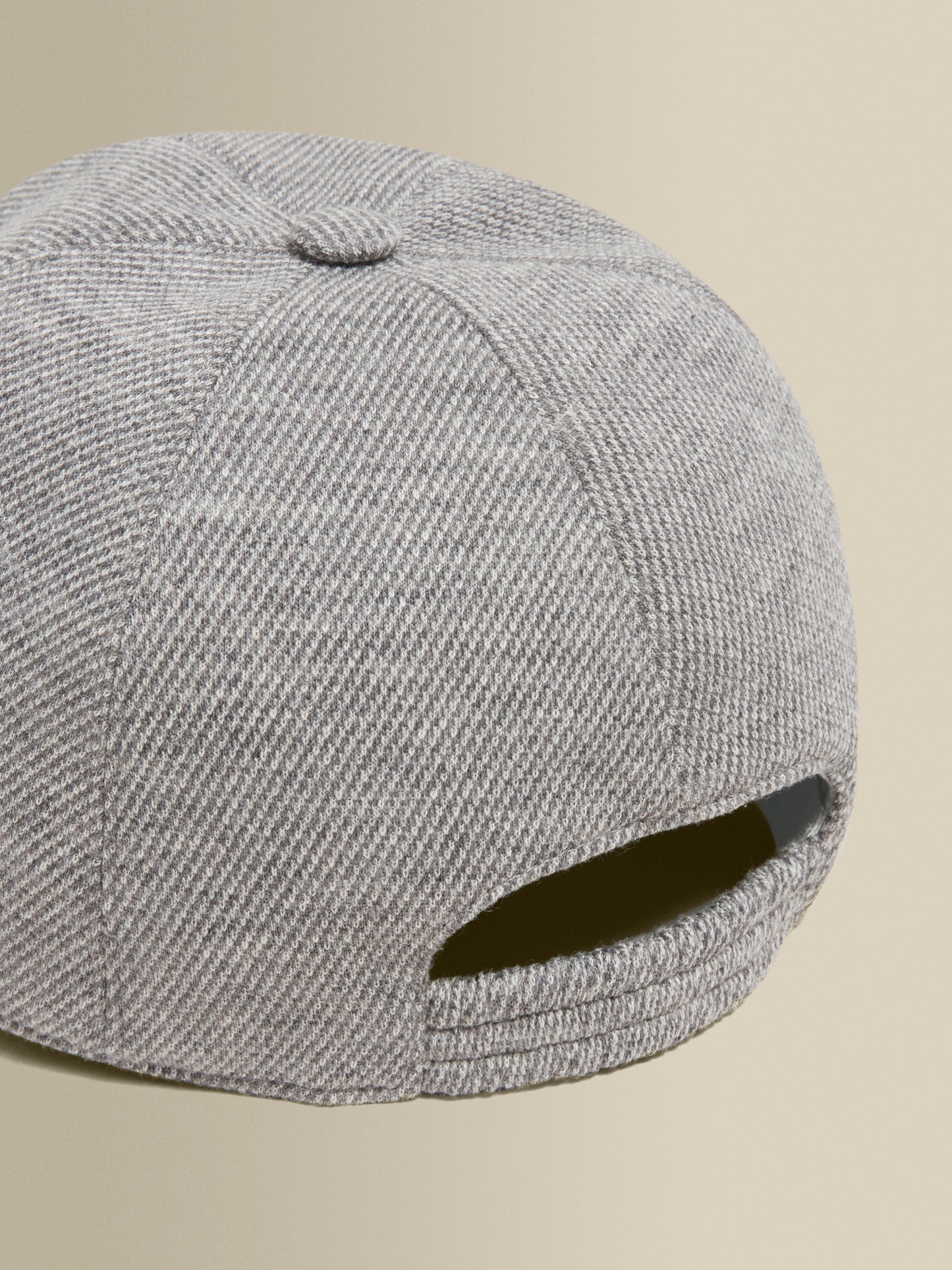 Wool Cotton Baseball Cap Grey Detail Product Image