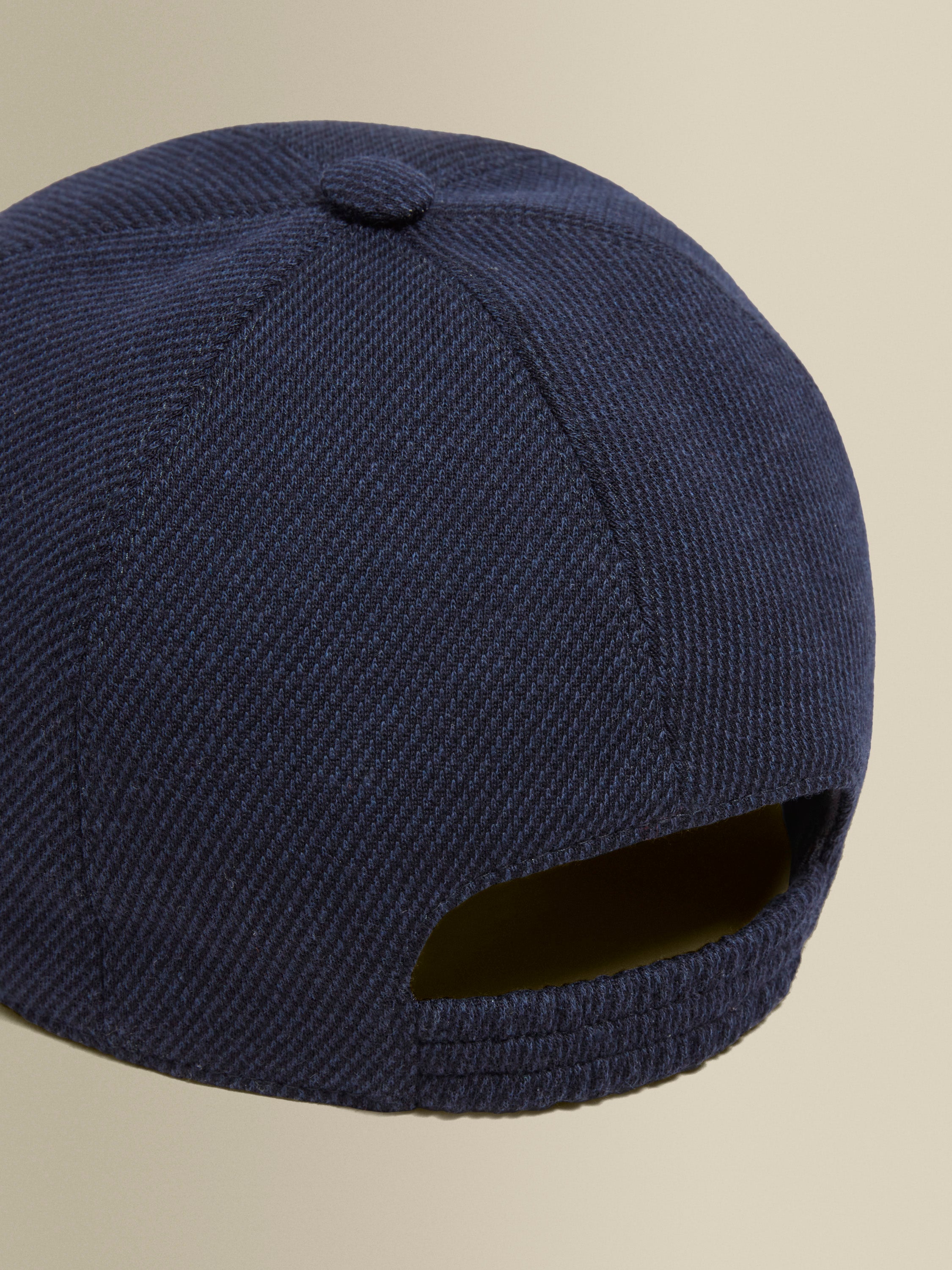Wool Cotton Baseball Cap Navy Detail Product Image