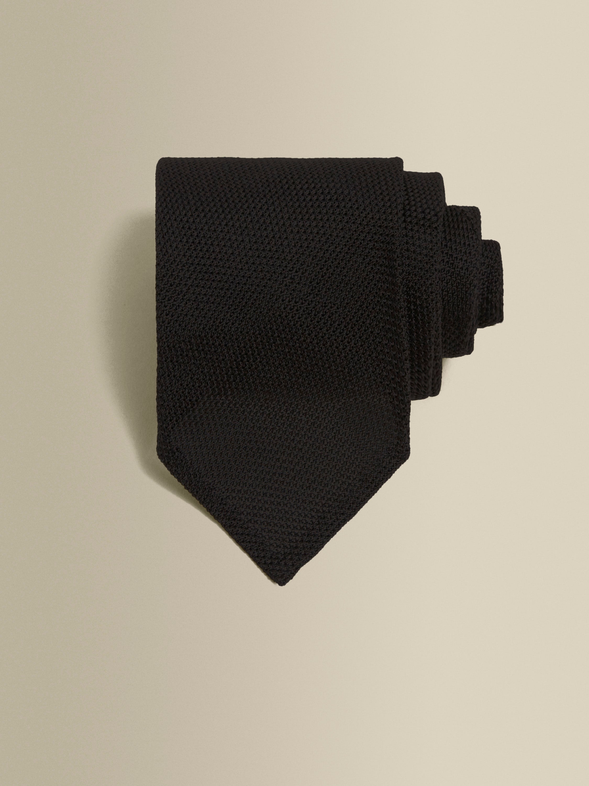 Silk Grenadine Tie Black Product Image