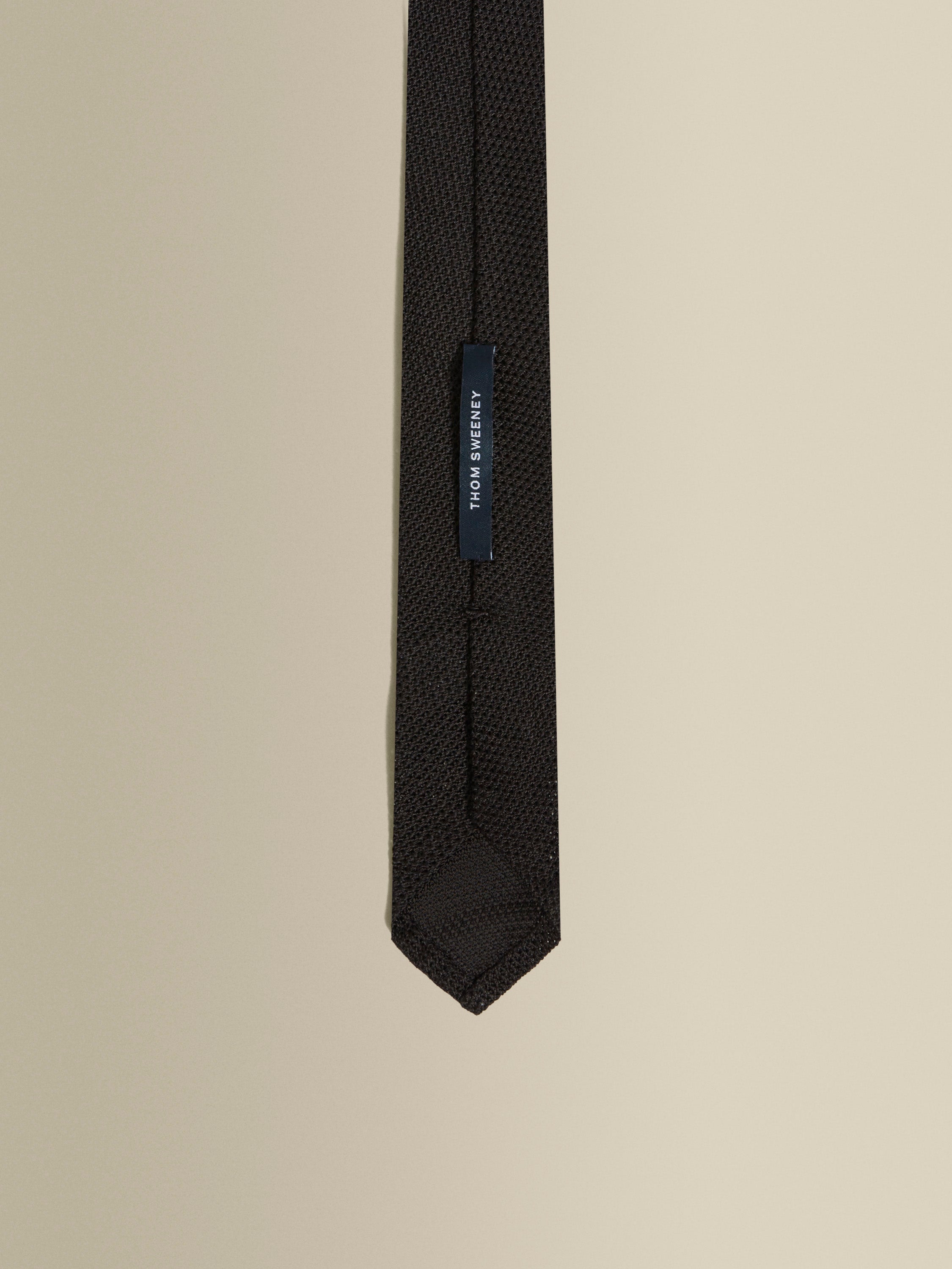 Silk Grenadine Tie Black Detail Product Image