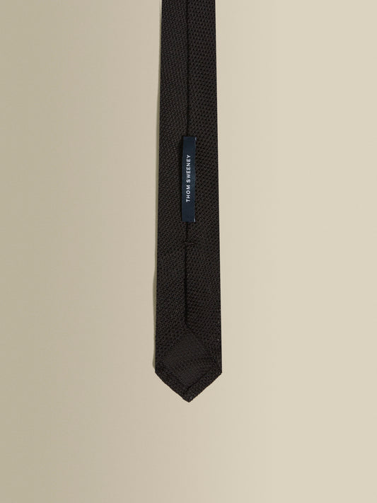 Silk Grenadine Tie Black Detail Product Image