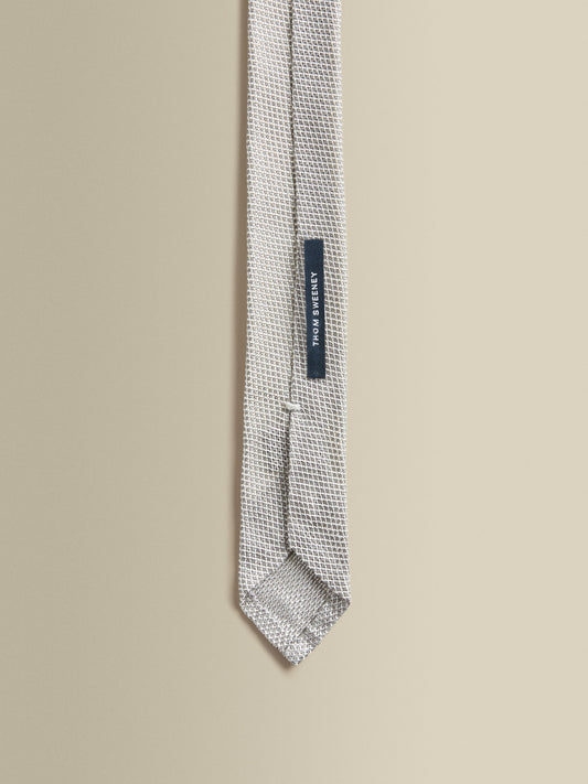 Silk Grenadine Tie Grey Back Product Image