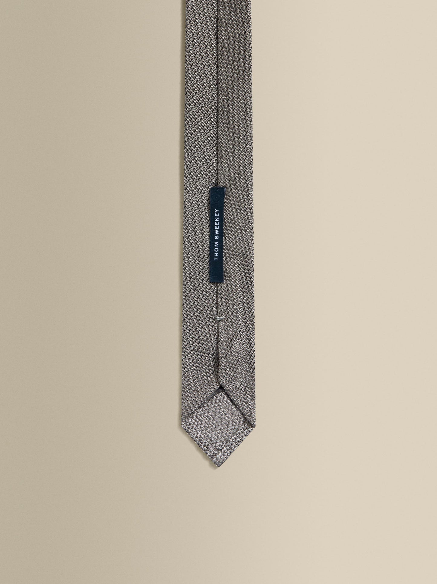 Silk Grenadine Tie Grey Inside Label Product Image