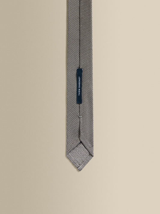 Silk Grenadine Tie Grey Inside Label Product Image