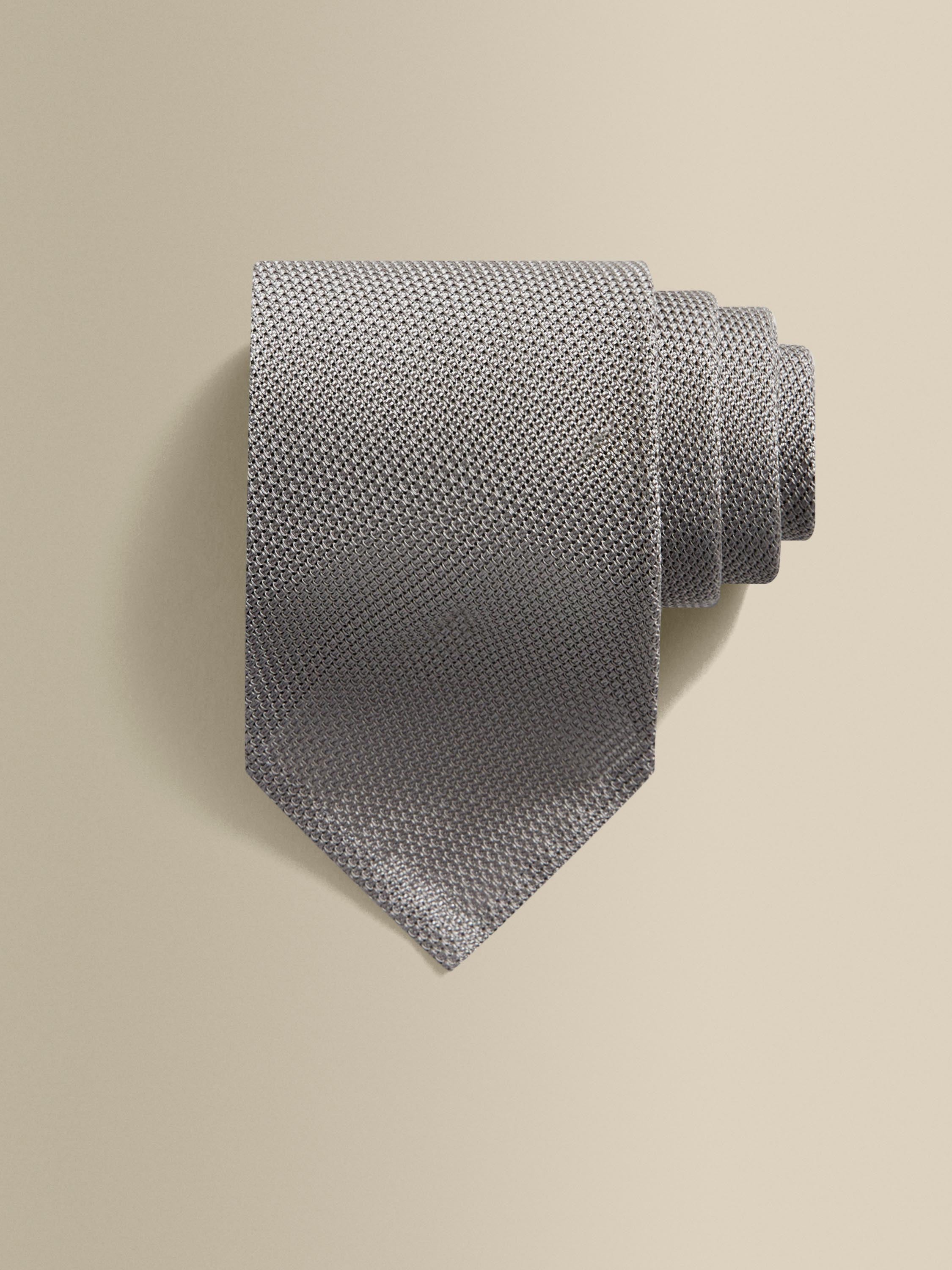 Silk Grenadine Tie Grey Product Image