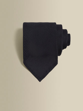 Silk Grenadine Tie Navy Product Image