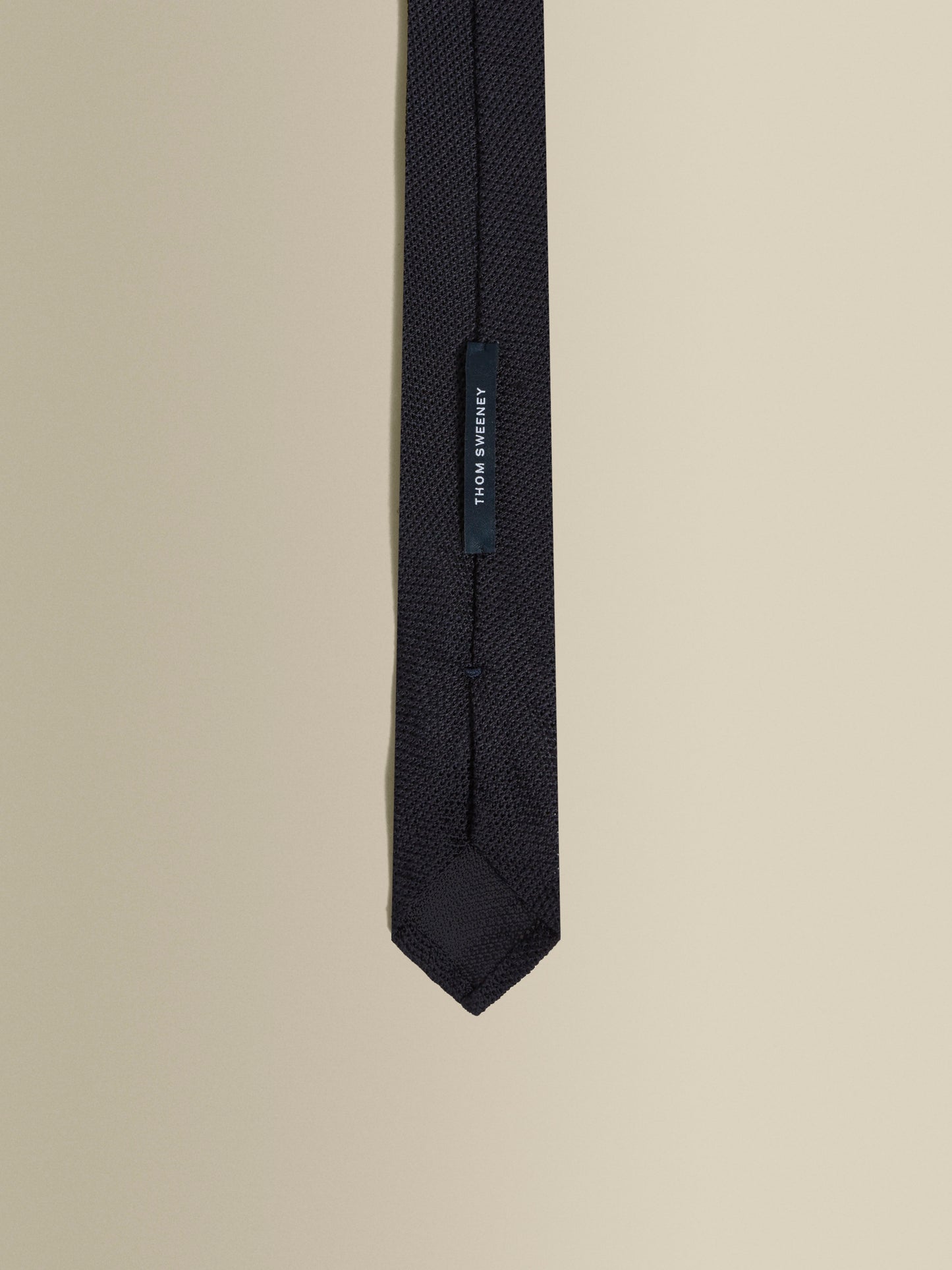 Silk Grenadine Tie Navy Detail Product Image