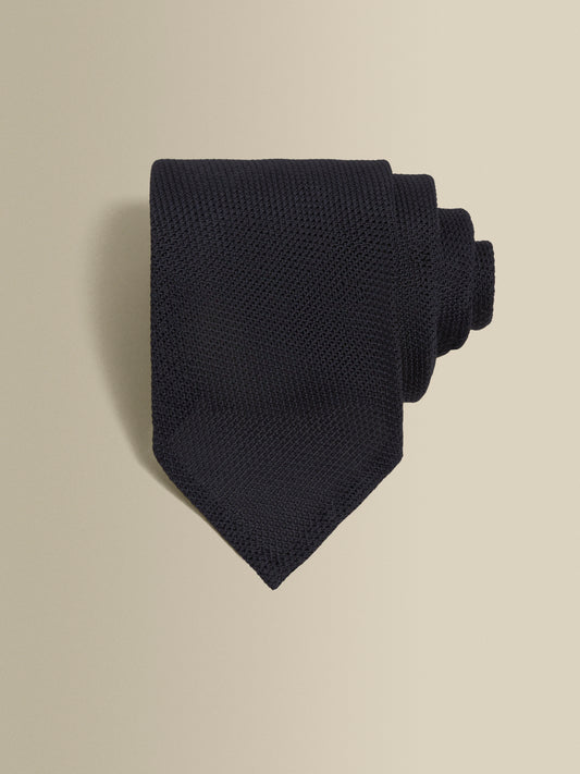 Silk Grenadine Tie Navy Product Image