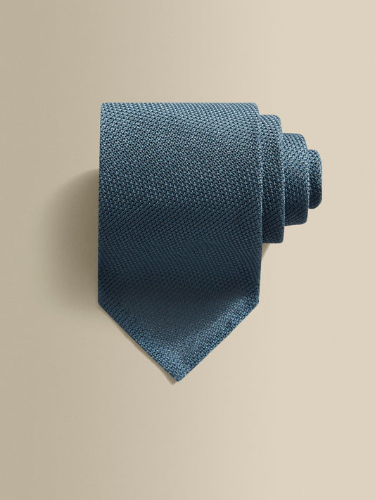 Silk Grenadine Tie Slate Grey Product Image