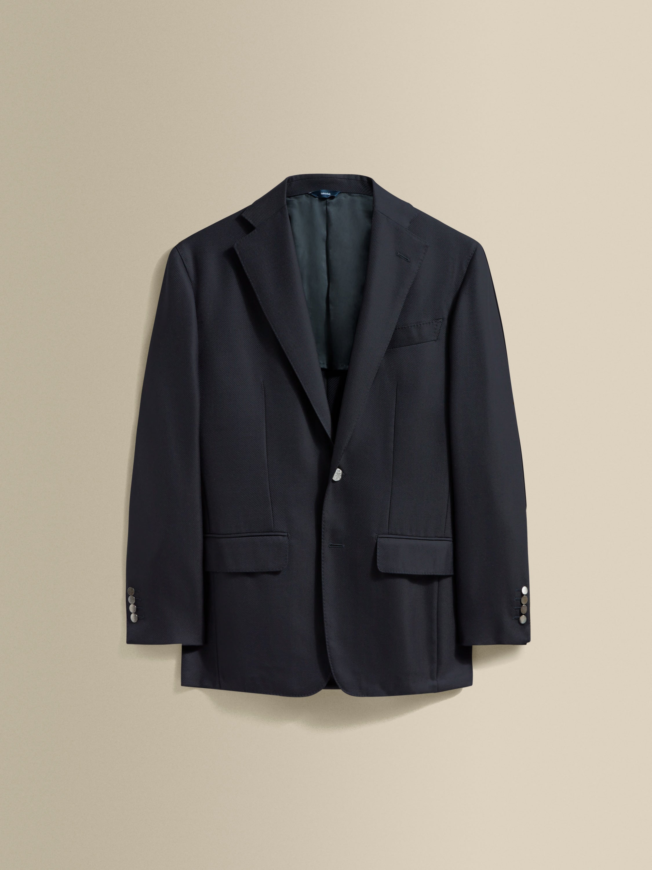 Wool Unstructured Single Breasted Jacket Navy Product Image