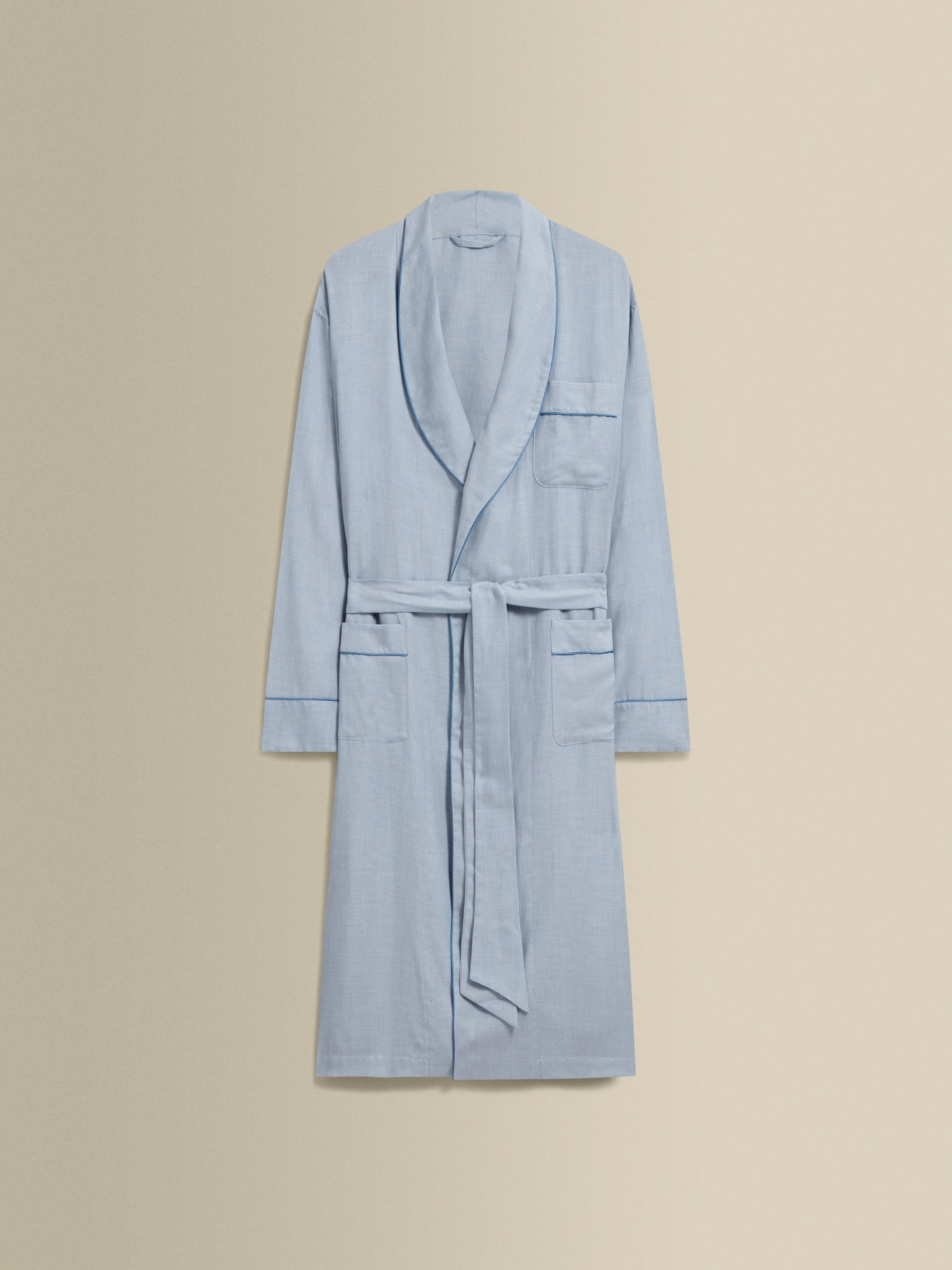 Brushed Cotton Dressing Gown Sky Blue Product Image
