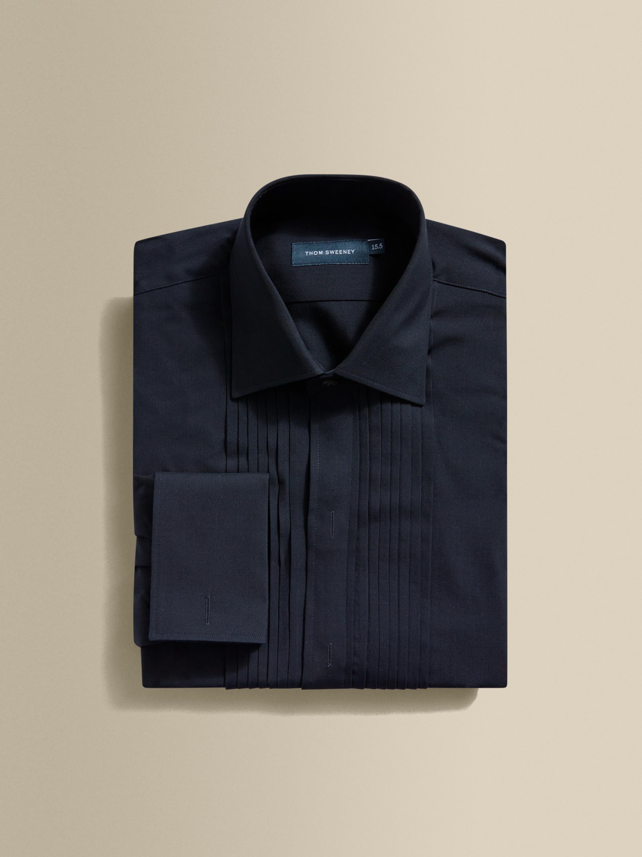 Duke of York Formal Shirt Midnight Navy Product Folded