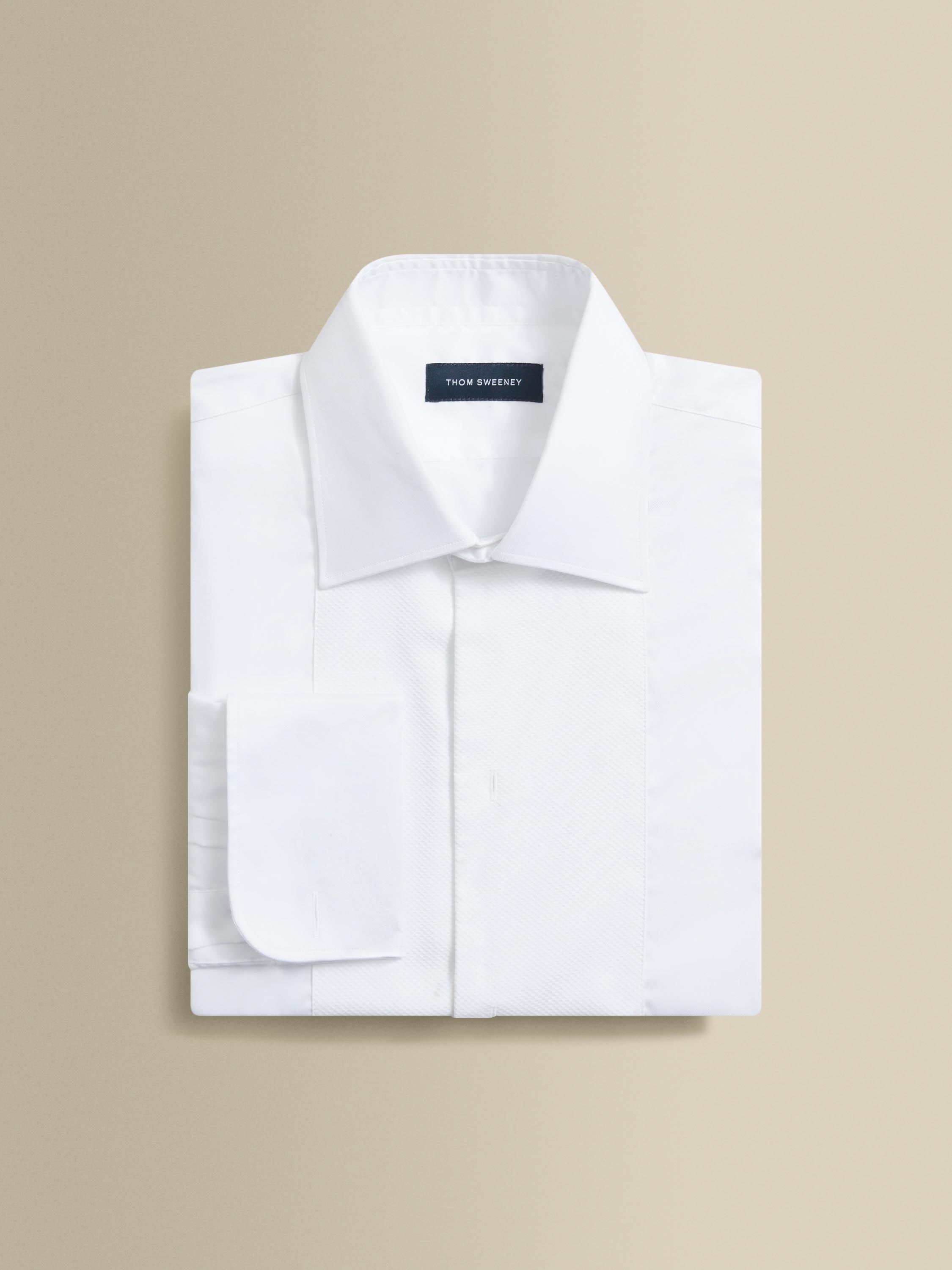 Marcella Bib Front Cotton Formal Shirt White Folded Product Image