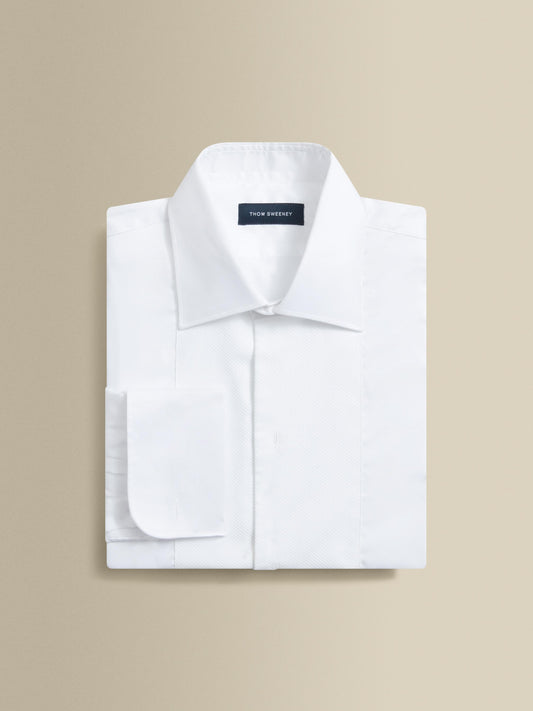 Marcella Bib Front Cotton Formal Shirt White Folded Product Image