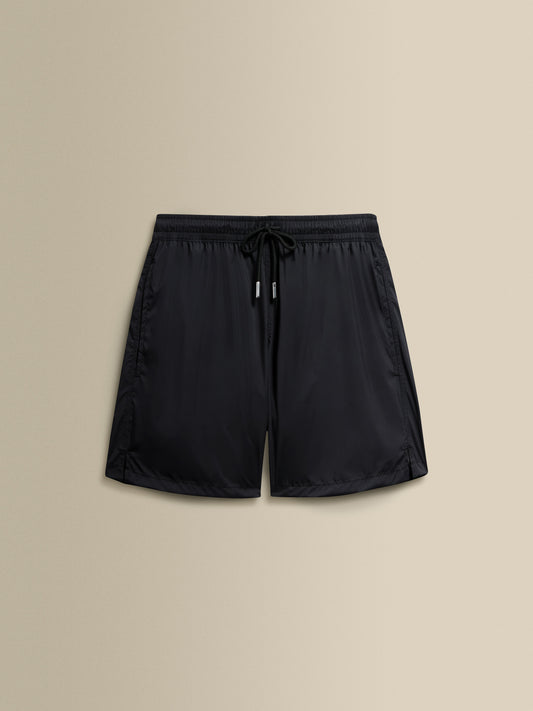 Black Nylon Mid Length Swim Shorts Product Image