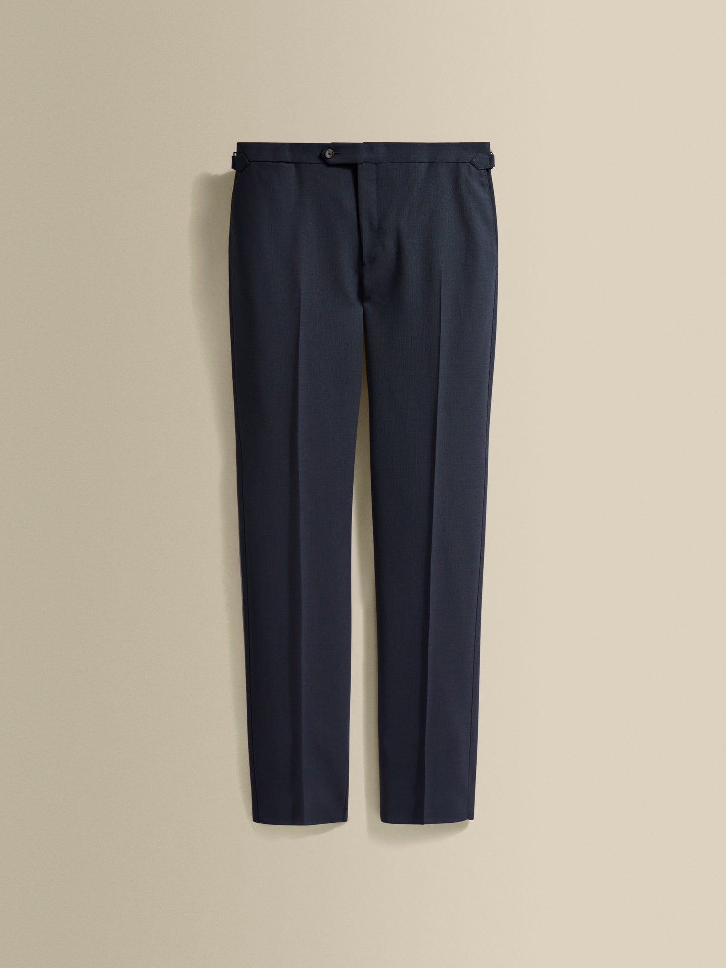 Wool Single Breasted Wide Peak Lapel Suit Navy Trousers Product Image
