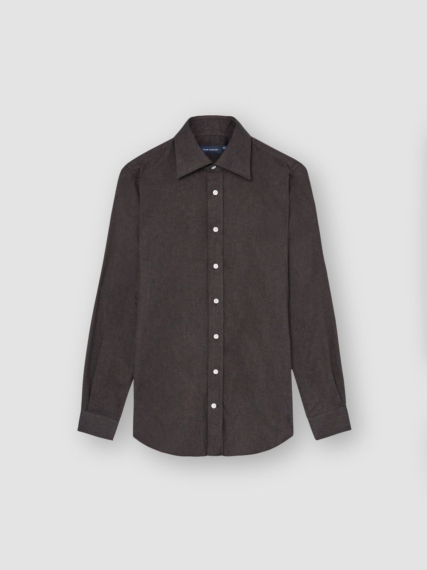 Flannel Lecce Collar Shirt Dark Brown Product Image Flat