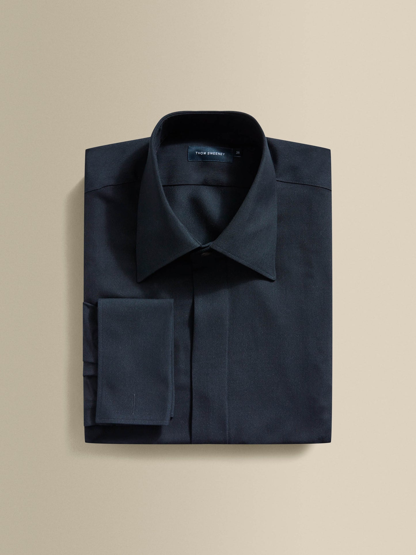 Super 130s Wool Silk Dress Shirt Midnight Navy Main