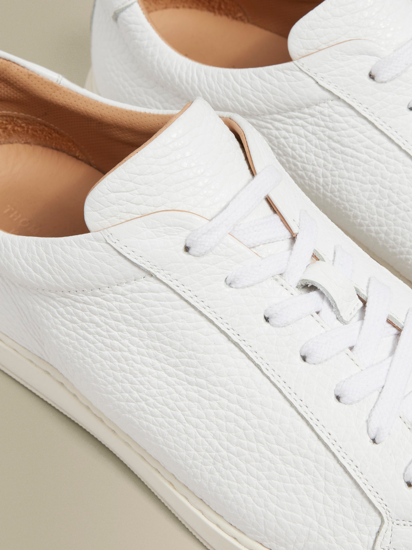 Leather Sneakers White Product Lace Details