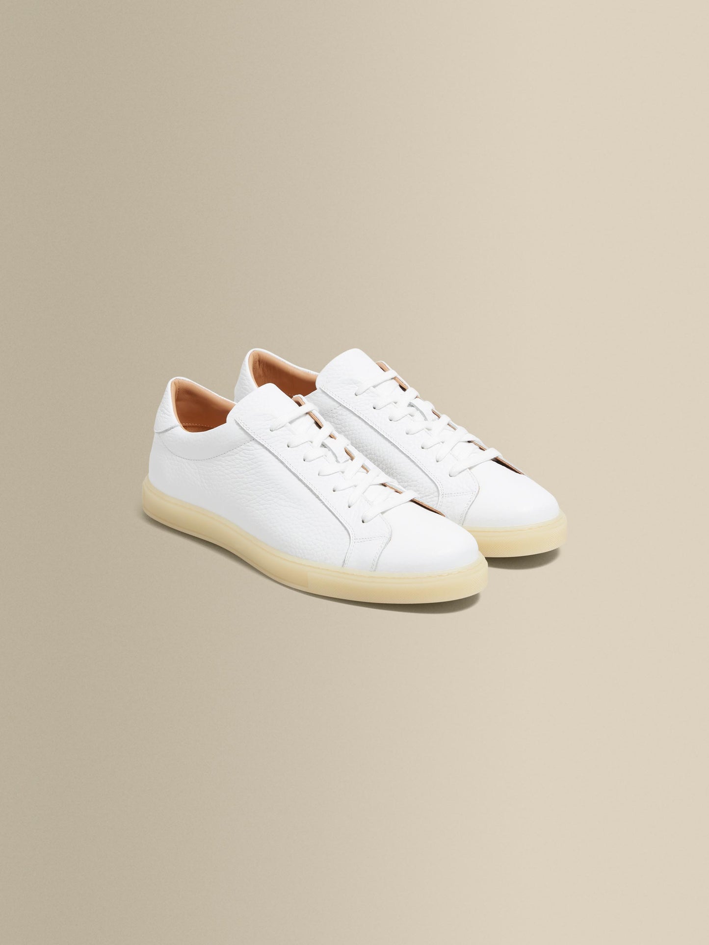 Leather Sneakers With Gum Sole Product Image