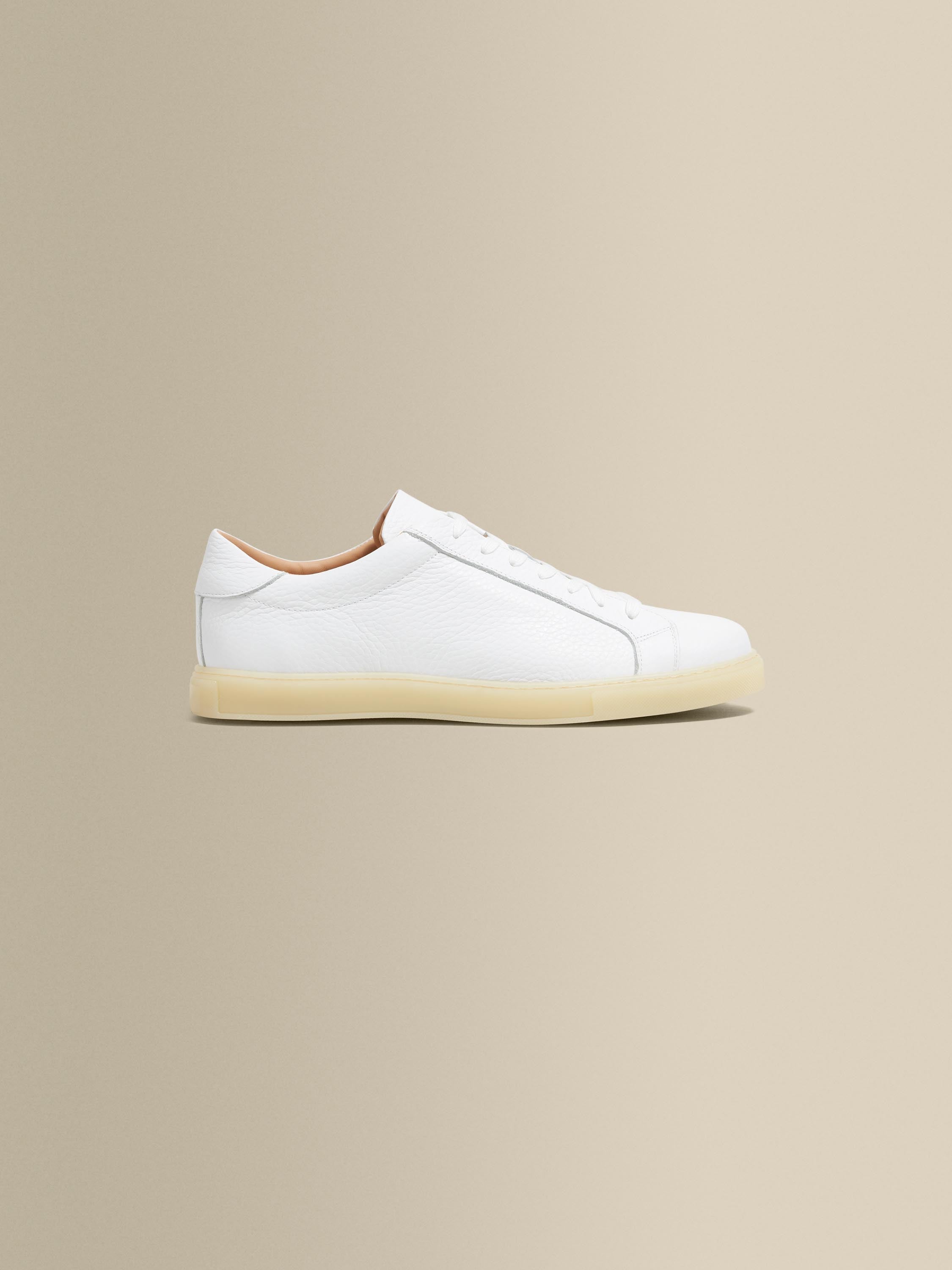 Leather Sneakers With Gum Sole Side Product Image