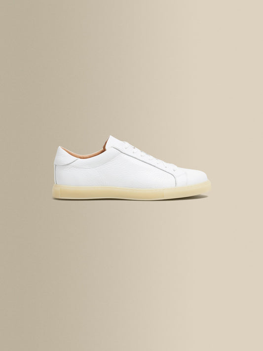 Leather Sneakers With Gum Sole Side Product Image