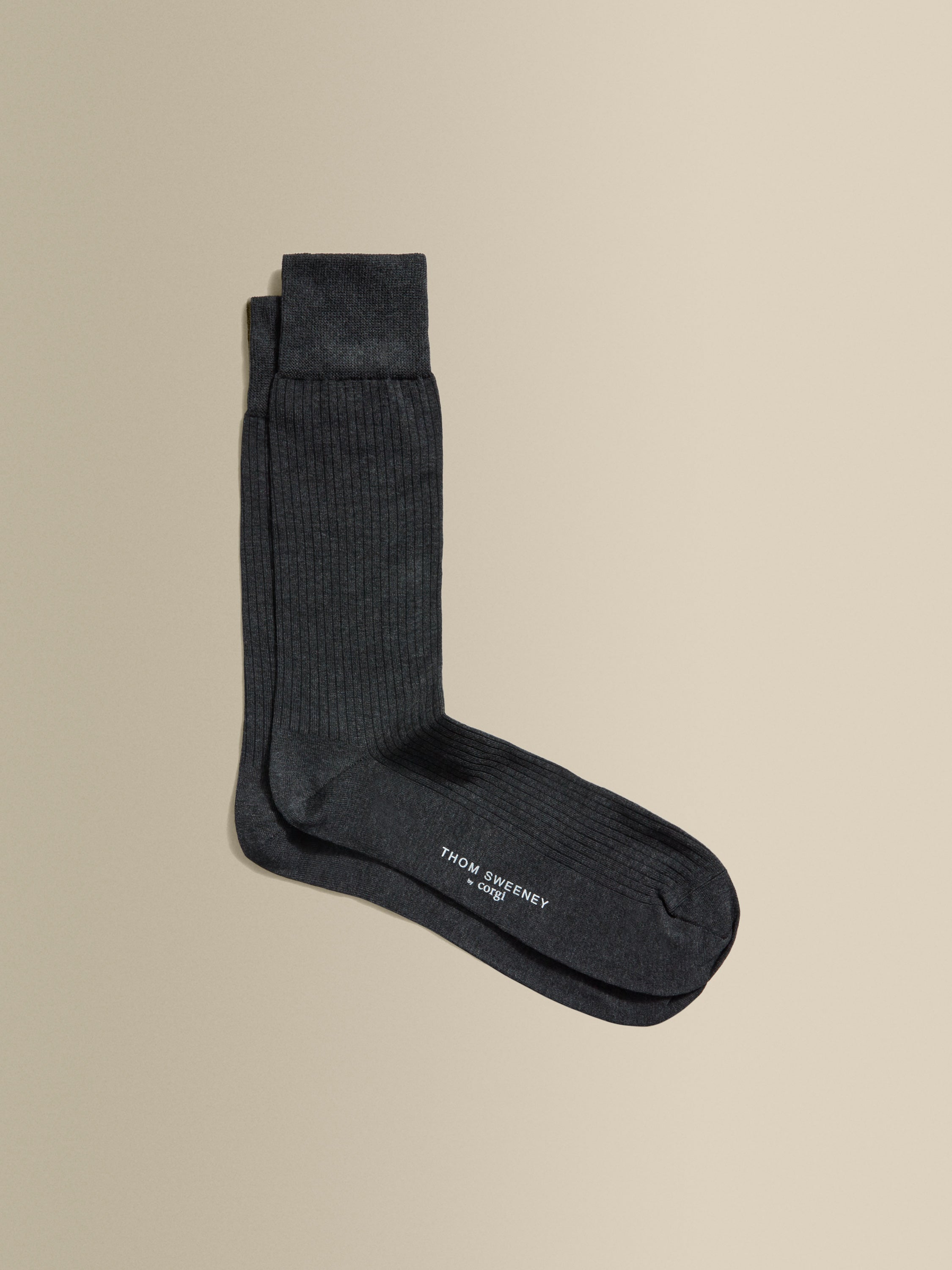 Cotton Ribbed Dress Sock Grey Product Image