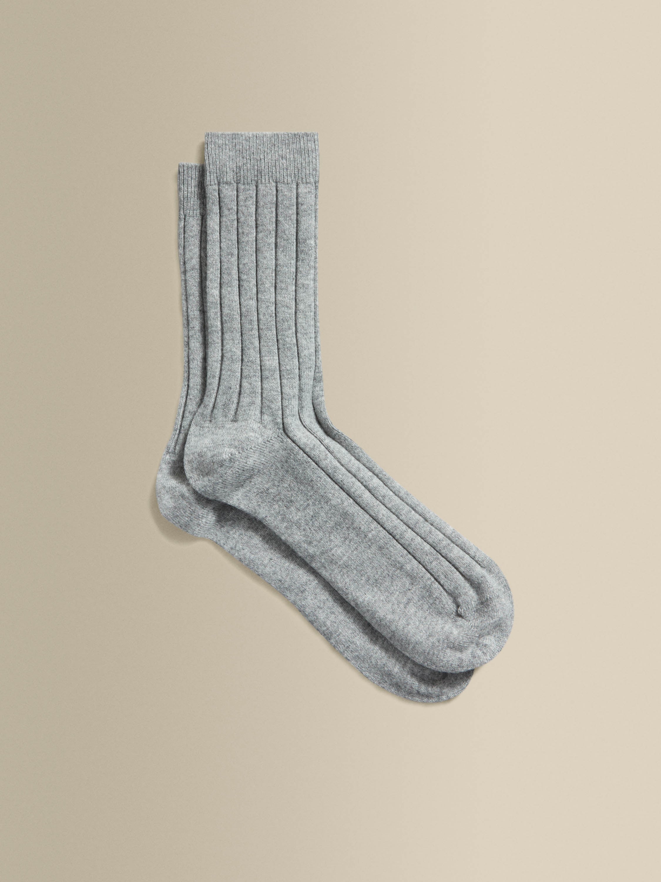 Cashmere Knitted Socks Grey Product Image 