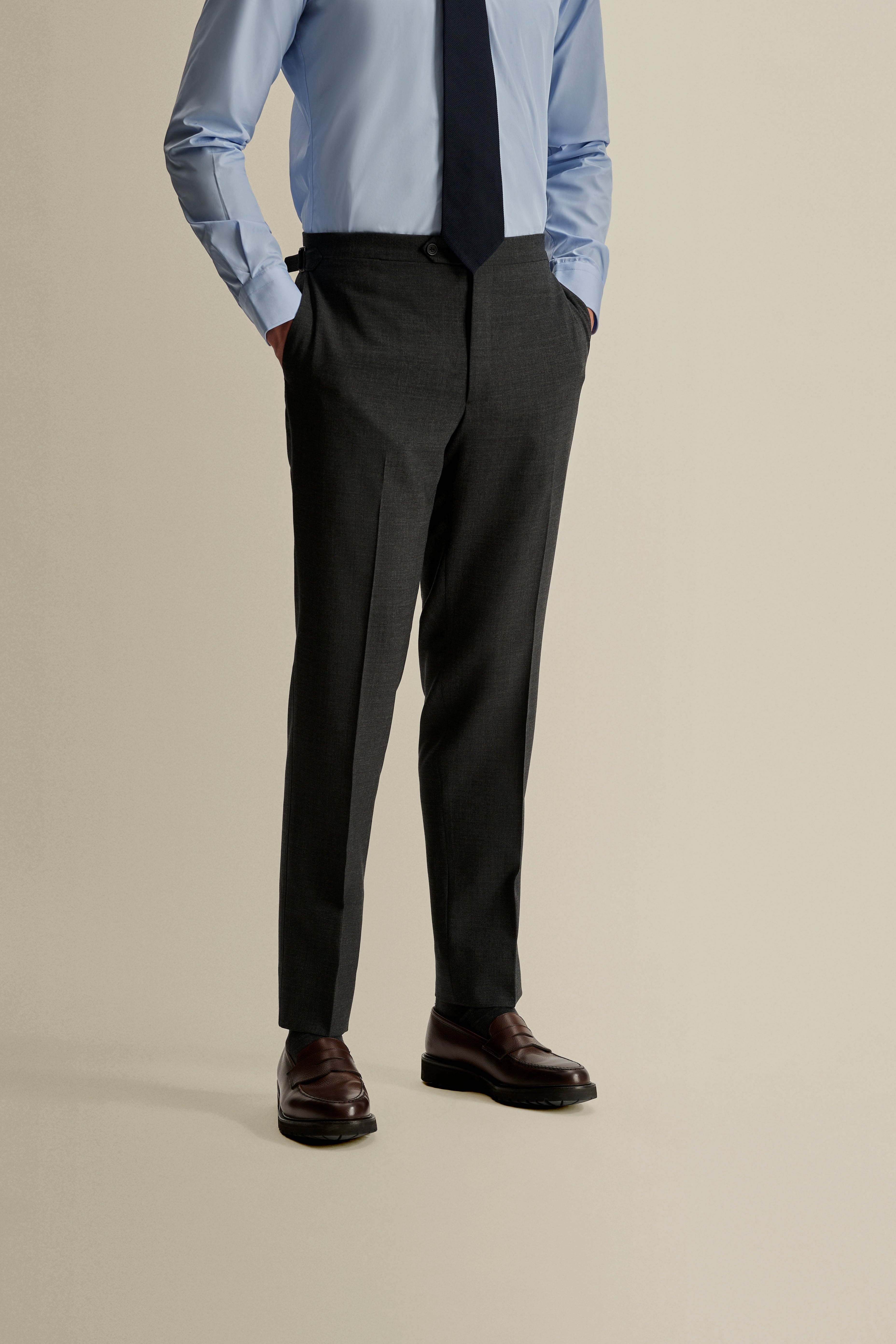Fresco Tailored Trouser Grey Crop Model Image