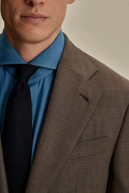 Silk Grenadine Tie Navy Product Image