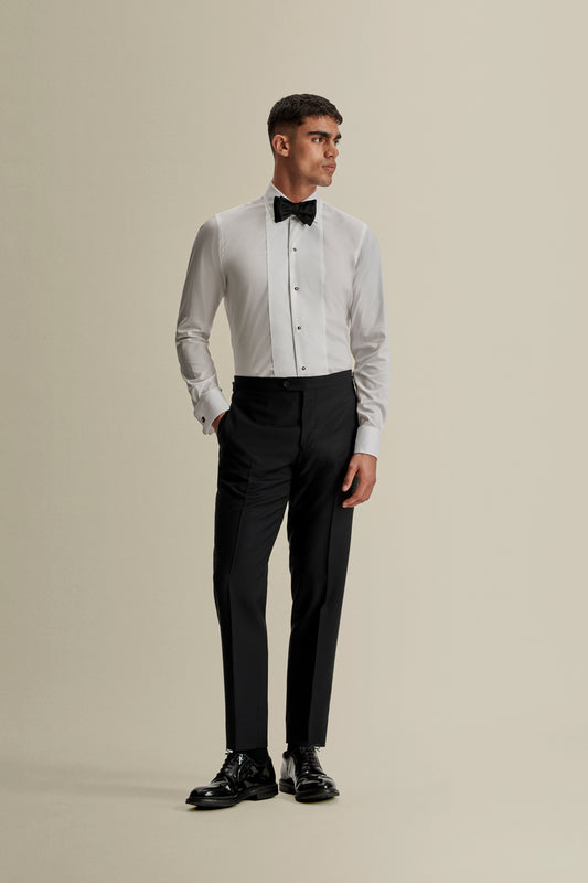 Marcella Bib Front Cotton Formal Shirt White Model Full Length Image