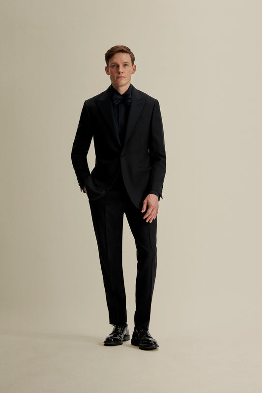 Peak Lapel Dinner Suit Midnight Navy Full Length Model Image