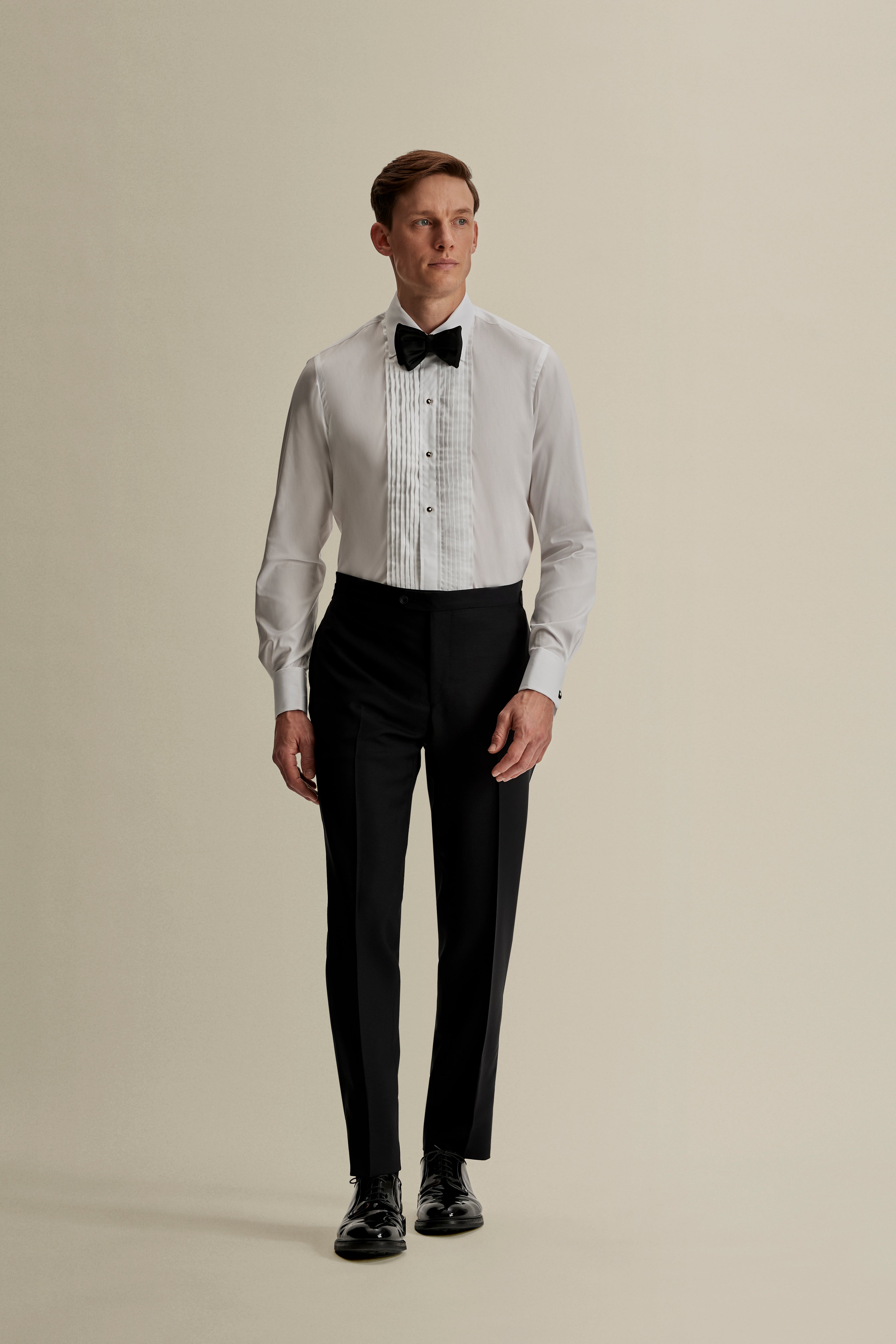 Duke of York Formal Shirt, White, Model Full Length image